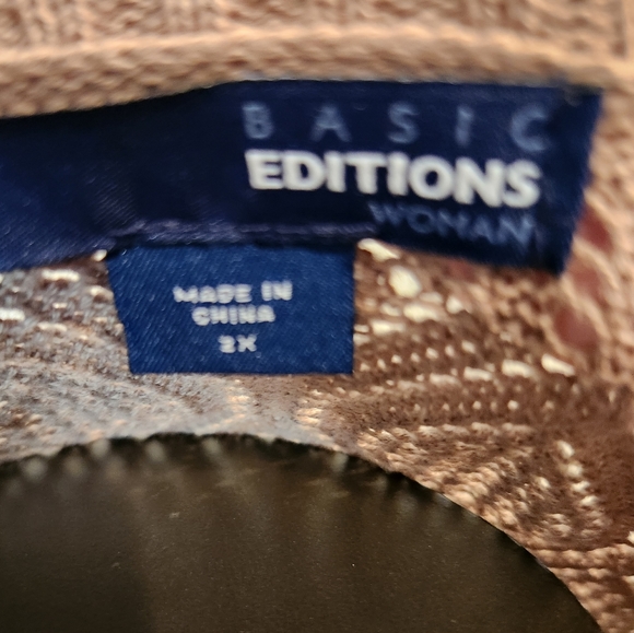 BASIC EDITIONS size 2X open front knit cardigan. - Picture 3 of 5